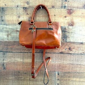 NWOT Patricia Nash Heritage Collection Angela Brown Leather Satchel/Crossbody